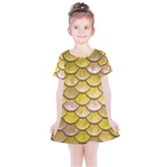 Yellow  Mermaid Scale Kids  Simple Cotton Dress