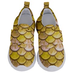 Yellow  Mermaid Scale Velcro Strap Shoes by snowwhitegirl