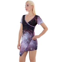 Nebula Short Sleeve Asymmetric Mini Dress