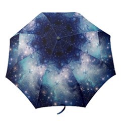 Nebula Blue Folding Umbrellas by snowwhitegirl