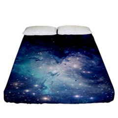 Nebula Blue Fitted Sheet (california King Size) by snowwhitegirl