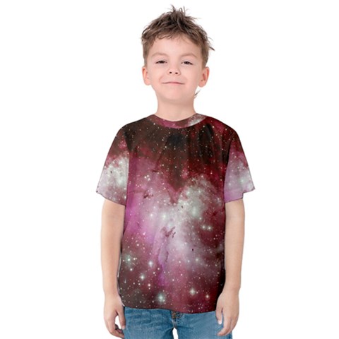 Nebula Red Kids  Cotton Tee by snowwhitegirl