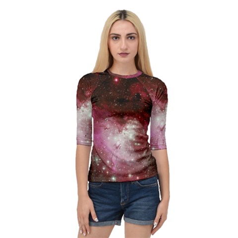 Nebula Red Quarter Sleeve Raglan Tee by snowwhitegirl