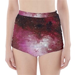 Nebula Red High-waisted Bikini Bottoms by snowwhitegirl