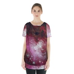 Nebula Red Skirt Hem Sports Top