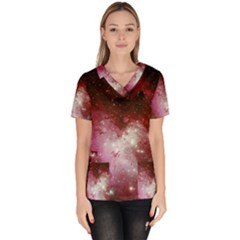 Nebula Red Scrub Top