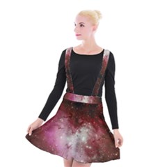 Nebula Red Suspender Skater Skirt by snowwhitegirl