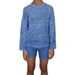 Blue Denim Kids  Long Sleeve Swimwear by snowwhitegirl