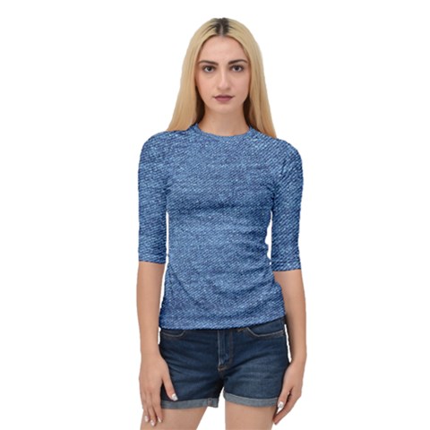 Blue Denim Quarter Sleeve Raglan Tee by snowwhitegirl