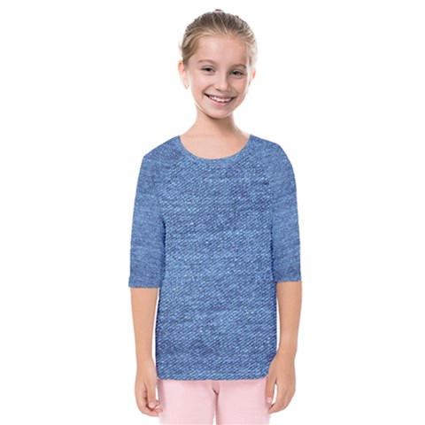 Blue Denim Kids  Quarter Sleeve Raglan Tee by snowwhitegirl