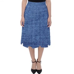 Blue Denim Folding Skater Skirt