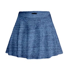 Blue Denim Mini Flare Skirt by snowwhitegirl