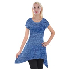 Blue Denim Short Sleeve Side Drop Tunic by snowwhitegirl