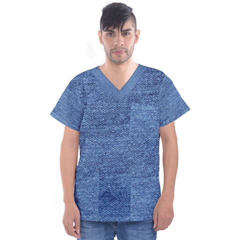 Blue Denim Men s V-neck Scrub Top by snowwhitegirl