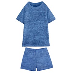 Blue Denim Kids  Swim Tee And Shorts Set