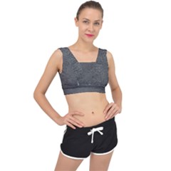 Black Denim V-back Sports Bra