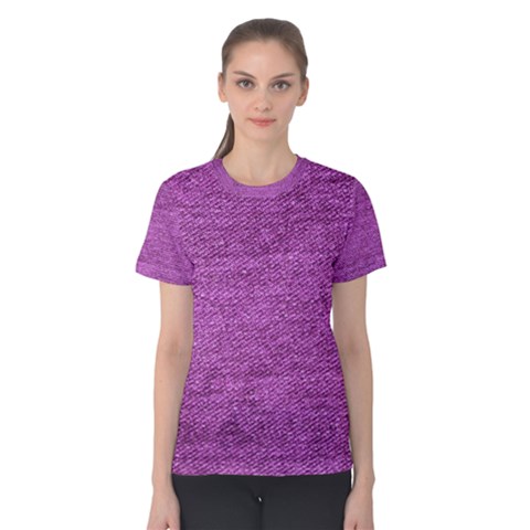 Purple Denim Women s Cotton Tee by snowwhitegirl