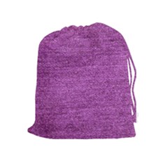 Purple Denim Drawstring Pouch (xl) by snowwhitegirl