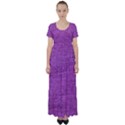 Purple Denim High Waist Short Sleeve Maxi Dress View1