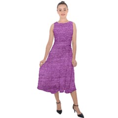 Purple Denim Midi Tie-back Chiffon Dress by snowwhitegirl