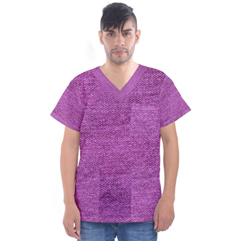 Purple Denim Men s V-neck Scrub Top by snowwhitegirl