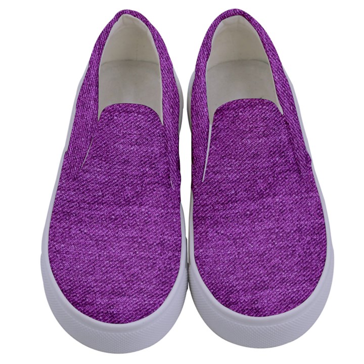 Purple Denim Kids  Canvas Slip Ons