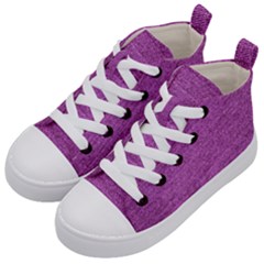 Purple Denim Kid s Mid-top Canvas Sneakers