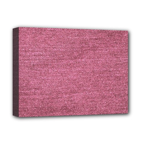 Pink  Denim Deluxe Canvas 16  X 12   by snowwhitegirl