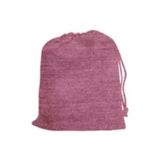 Pink  Denim Drawstring Pouch (large) by snowwhitegirl