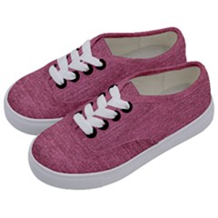 Pink  Denim Kids  Classic Low Top Sneakers