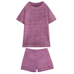 Pink  Denim Kids  Swim Tee And Shorts Set