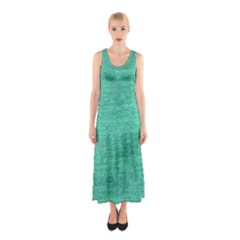 Green Denim Sleeveless Maxi Dress by snowwhitegirl