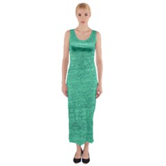 Green Denim Fitted Maxi Dress by snowwhitegirl