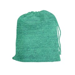 Green Denim Drawstring Pouch (xl) by snowwhitegirl