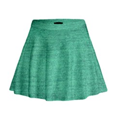 Green Denim Mini Flare Skirt by snowwhitegirl