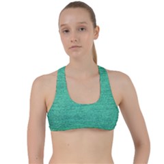 Green Denim Criss Cross Racerback Sports Bra by snowwhitegirl