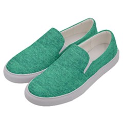 Green Denim Men s Canvas Slip Ons by snowwhitegirl