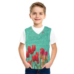 Green Denim Flowers Kids  Sportswear by snowwhitegirl