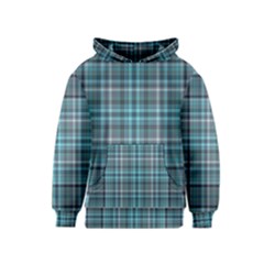 Teal Plaid Kids  Pullover Hoodie by snowwhitegirl