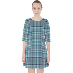 Teal Plaid Pocket Dress