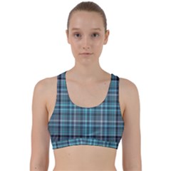 Teal Plaid Back Weave Sports Bra by snowwhitegirl