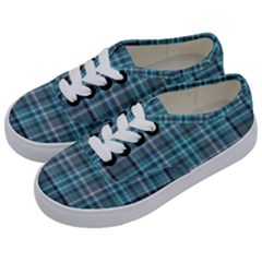 Teal Plaid Kids  Classic Low Top Sneakers