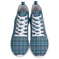 Teal Plaid Men s Lightweight High Top Sneakers