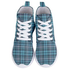 Teal Plaid Women s Lightweight High Top Sneakers