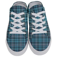 Teal Plaid Half Slippers