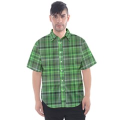 Green Plaid Men s Short Sleeve Shirt