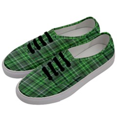 Green Plaid Men s Classic Low Top Sneakers