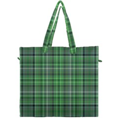 Green Plaid Canvas Travel Bag