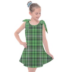 Green Plaid Kids  Tie Up Tunic Dress