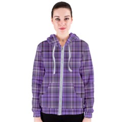 Purple  Plaid Women s Zipper Hoodie by snowwhitegirl